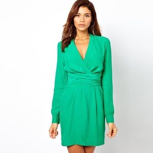 ASOS Green Wrap Tulip Skirt and Long Sleeve Dress